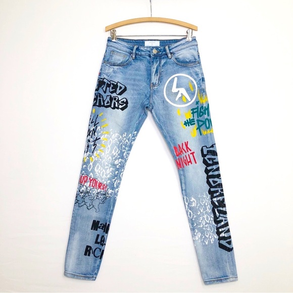 LiftedAnchor graphic print straight leg jeans